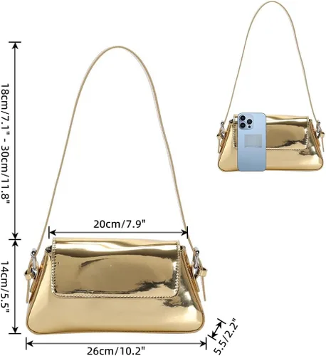 Vista 4 de Valleycomfy Women Y2k Silver Purse Hobo Bag Tote Handbag Satchel Bag Cute Party Bag Clutch Purses Crossbody Bags