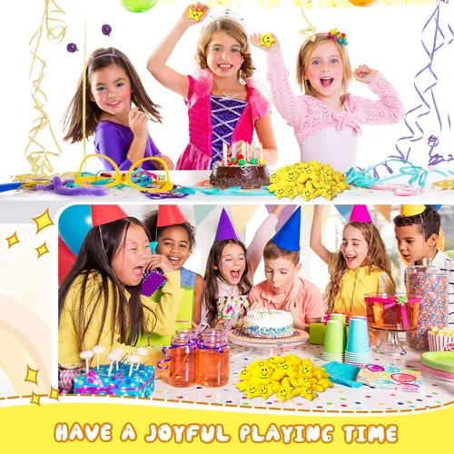 Vista 6 de Jerify 60 unidades de bolas de estrés con forma de sonrisa de estrella para niños, mini bolas de espuma a granel, juguetes para aliviar el estrés