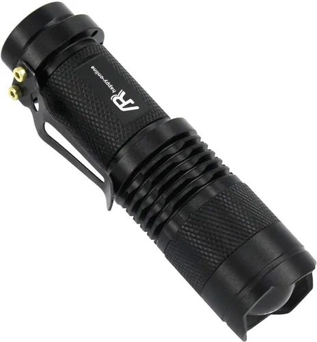 Vista 9 de paquete de 3 mini linternas led tácticas de mano de 3 modos, de 7 W y de 350 lm, con foco ajustable y con zoom.