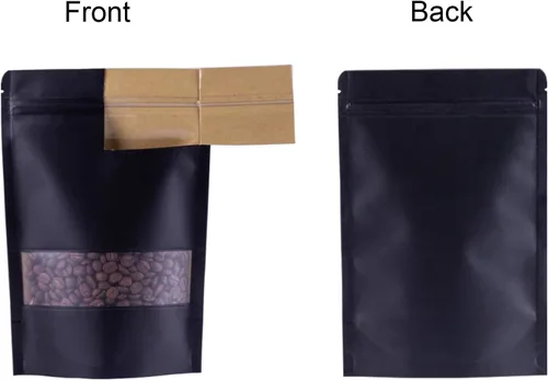 Vista 7 de Allinclusive Bolsas resellables a prueba de olores, con cierre hermético negro, con muesca de desgarro para ventana mate, para carne seca