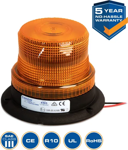 Vista 4 de Ecco Luz 6465A, SAE Clase III, montaje de 3 pernos, ámbar