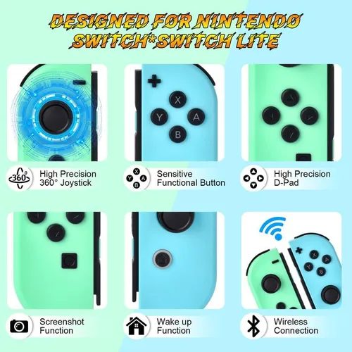 Vista 7 de GenGeLy Controllers for Nintendo Switch,Switch Controllers for Nintendo LiteOLED Console,Joypad Controls Support Motion ControlWake UpSport Game,No