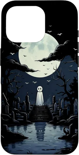 Vista 20 de iPhone 16 Ghost Halloween Cemetery Scary Creepy Case