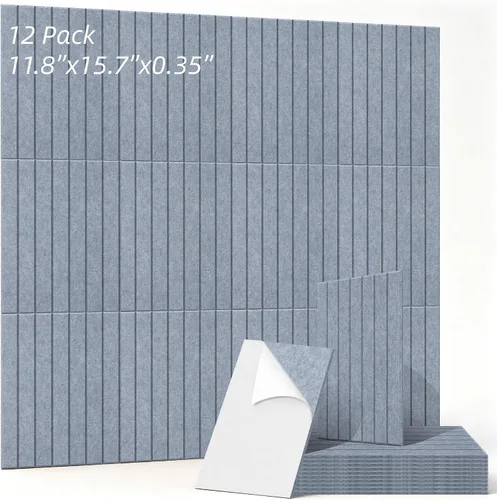 Vista 22 de Paneles acústicos artísticos para pared, paquete de 5 paneles absorbentes de sonido, paneles de pared insonorizados de 47.2 x 23.6 pulgadas, paneles