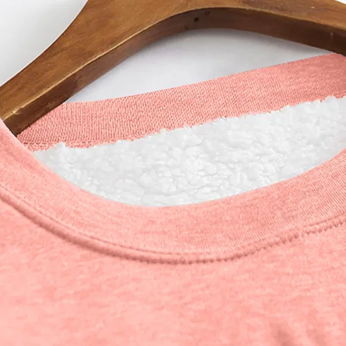 Vista 4 de Ceboyel Sudadera de invierno de moda 2023 para mujer, suéter de Navidad con forro polar y forro de sherpa, pijama cálido para descansar