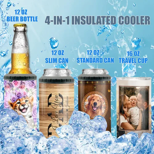 Vista 7 de Enfriador de latas personalizado del ejército de Estados Unidos con nombre personalizado, latas militares 4 en 1, vasos con aislamiento de 16 onzas