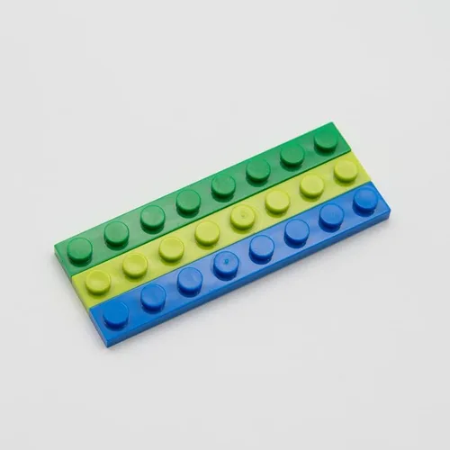 Vista 2 de Placas clásicas grises a granel, placas planas de construcción de 100 piezas, compatibles con piezas de Lego: 1x8 gris claro