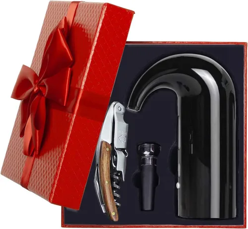 Vista 9 de Aireador de vino eléctrico - Decantador portátil de un solo toque y bomba dispensadora para vino tinto y blanco, oxidante automático