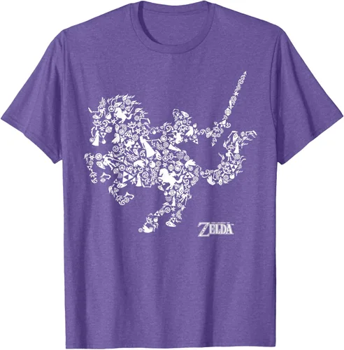 Vista 8 de The Legend of Zelda Camiseta con diseño de símbolos de caballo Azul Marino