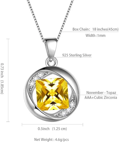 Vista 6 de Aurora Tears 925 Sterling Silver 12 Birthstones NecklaceEarringRingBracelet Women Birthstone Pendant Crystal Fashion Birthday Jewelry Christmas Gift