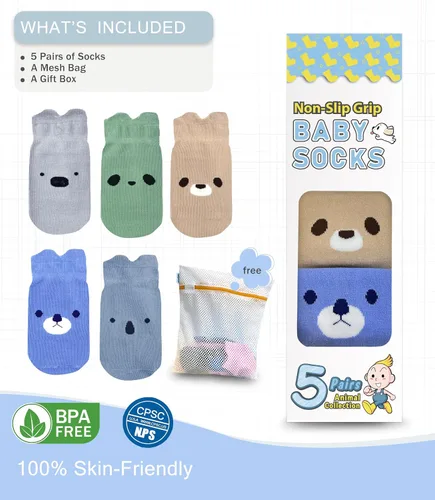 Vista 6 de Simply Kids Calcetines de bebé con empuñaduras (9 pares) para niños de 6 meses a 7 años