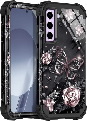 Vista 23 de Casetego Funda para Galaxy A16 5G, que brilla en la oscuridad, tres capas, resistente, a prueba de golpes, protección completa, policarbonato duro