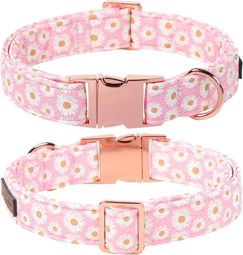 Vista 114 de Lionet Paws Collar de perro de Halloween con corbatín, bonito collar de algodón ajustable con hebilla de metal para perros pequeños, medianos y A