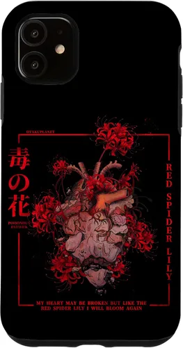 Vista 8 de Carcasa estética para iPhone 17, diseño de lirio de araña roja o Higanbana en Japón