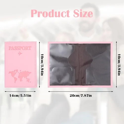 Vista 2 de Paquete de 3 soportes para pasaporte para viajes, funda de cartera de pasaporte de viaje, soporte para pasaporte para libros de pasaporte