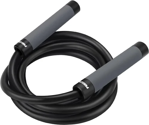Vista 8 de FEECCO Weighted Jump Rope for Men, PVC Rope with Metal Handles and Ball Bearings