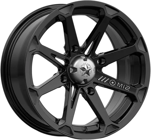 Vista 2 de Paquete - 9 artículos: MSA Black Diesel - rines para cuatrimoto ATV de 14 pulgadas, neumáticos Mud Lite XL de 28 pulgadas