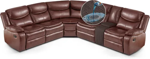 Vista 12 de KinCam Fundas impermeables para sofá modular reclinable, fundas de sofá reclinable de gran tamaño para sofá en forma de L, funda de sofá Chocolate