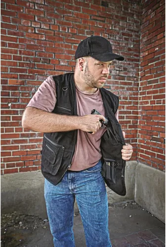 Vista 9 de HQ ISSUE Chaleco de transporte oculto para hombre, color negro, talla 2XL