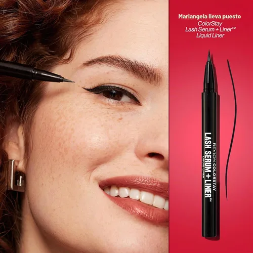 Vista 9 de REVLON ColorStay Lash Serum + Liner, delineador de ojos líquido, 001 negro