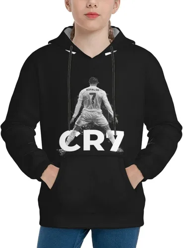 Vista 6 de LUJA DLING Ronaldo #7 Cr7 - Sudadera con capucha para adolescentes con bolsillo