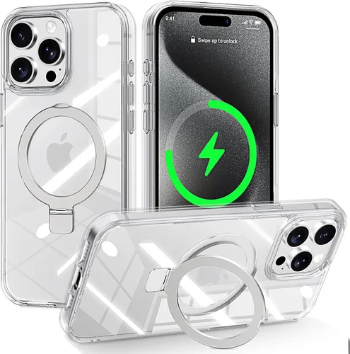 Vista 88 de CHAOFEnG Funda magnética compatible con iPhone 11 con soporte, prueba de caídas de grado militar, compatible con imán, anillo translúcido, parte