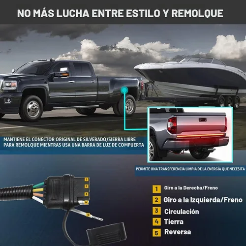 Vista 4 de MECMO Adaptador de 4 pines con luz de puerta trasera inversa para 2019-2022 Chevy Silverado/GMC Sierra 1500 y 2020-2023 HD, arnés de conexión rápida