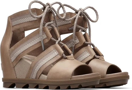 Vista 6 de Sorel Joanie II - Sandalias de tacón de cuña con correa de encaje para mujer, Camel marrón