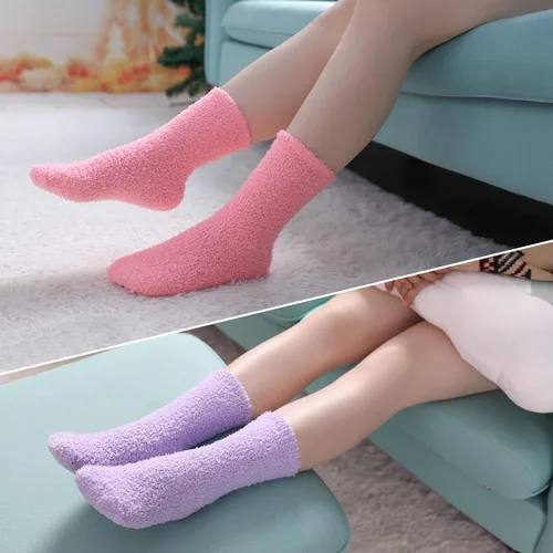 Vista 2 de Calcetines mullidos para mujer, de microfibra súper suave, mullidos, acogedores, para invierno, cálidos, mullidos