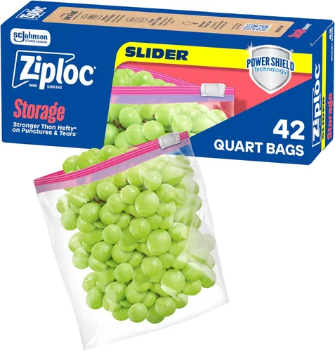 Vista 12 de Ziploc Bolsas deslizantes de almacenamiento de alimentos de cuarto de galón, duraderas, 22 unidades (el embalaje puede variar)