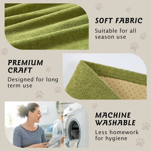 Vista 5 de PuTian Funda de sofá 100% impermeable para perros, antiarañazos, lavable, antideslizante, manta de funda de 2 cojines para sofá silla reclinable