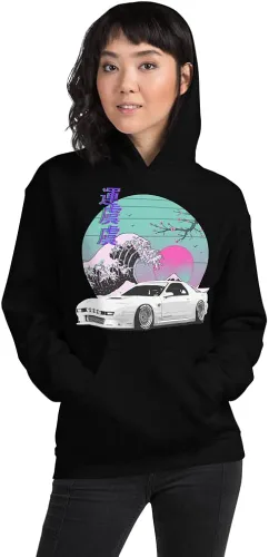 Vista 2 de RX7 - Sudadera con capucha japonesa Vaporwave de los años 80 y 90 JDM para tuning de coche