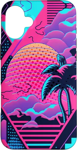 Vista 23 de iPhone 16 Retro Vaporwave Vibes - Funda para amantes de la nostalgia de la música de los años 90