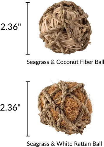 Vista 8 de 11 juguetes para masticar conejo, juguete interactivo de búsqueda de conejo, materiales naturales, esponjas de lufa, bolas de pastos marinos