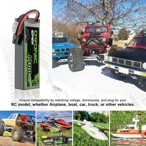 Vista 5 de OVONIC Batería Lipo 2S 7.4V 1700mAh con enchufe IEC [2 baterías en 1 paquete]