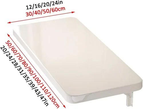 Vista 3 de Mesa de comedor plegable para uso doméstico, tamaño pequeño, para cocina y apartamento en la pared, mesa de trabajo flotante para ordenador, estante