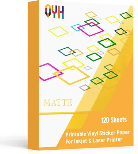Vista 13 de QYH Papel adhesivo de vinilo transparente imprimible premium, 50 hojas 100 % transparente