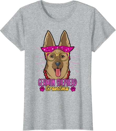 Vista 6 de Camiseta de piel de pastor alemán para mujer, con diseño de pata de mamá, padre, amor, perros, perro, Negro, S