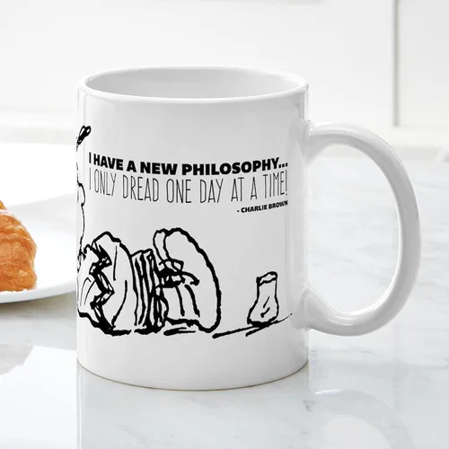 Vista 5 de CafePress Charlie Brown Philosophy Mug - Taza de café de cerámica de 11 oz (11.0 fl oz)