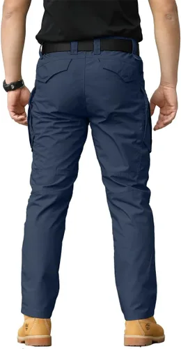 Vista 3 de NAVEKULL Pantalones tácticos de senderismo para hombre, pantalones cargo de combate militares antidesgarros, ligeros, pantalones de trabajo