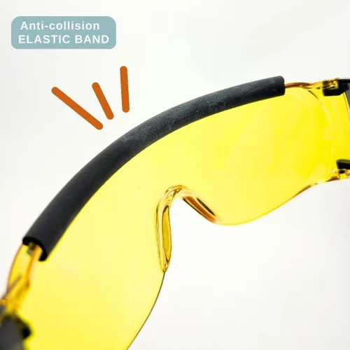 Vista 3 de XII WY - Gafas de seguridad antivaho para laboratorio, ajuste protector sobre gafas graduadas, gafas de construcción