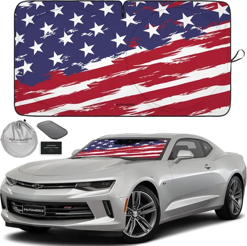 Vista 67 de Parasol de Parabrisas de Una Pieza - Parasol Cromado Líquido Plegable para Ventana Delantera de Auto para Carros SUV Camión - Protector Visor