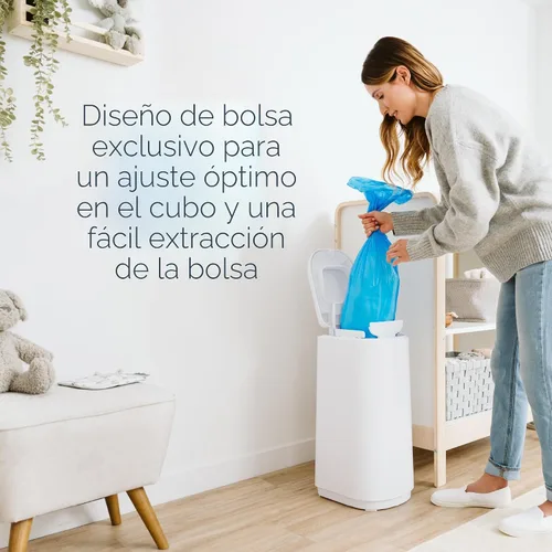 Vista 6 de Diaper Genie Recarga fácil de enrollar 30 bolsas por recambio Capacidad para hasta 1410 pañales para recién nacidos Control de olores Bolsas