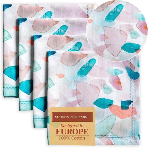 Vista 67 de Maison d' Hermine Juego de 4 servilletas de tela 100% algodón, suaves y duraderas, servilletas cuadradas reutilizables para uso diario, lavables
