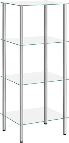 Vista 10 de HOOBRO Estante de cristal, unidad de estante de pie de baño de 3 niveles, estante de vidrio templado para espacio pequeño, organizador de soporte