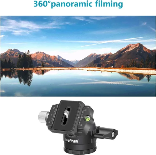 Vista 6 de NEEWER 28mm Junta de Bola de Trípode de Bajo Perfil con Rotación Panorámica de 360°, Placa de Liberación Rápida de 1/4" Tipo Arca y Nivel