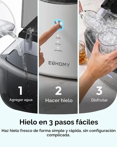 Vista 15 de Euhomy 2026 Upgraded Countertop Nugget Ice Maker, 35lbs Sonic Crushed Ice Grey