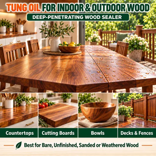 Vista 7 de Aceite de tung 100% puro para madera, acabado de madera seguro
