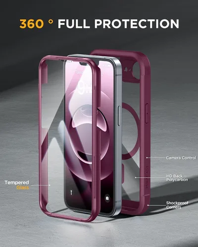 Vista 280 de Miracase Serie de vidrio para iPhone 11 de 6.1 pulgadas, funda protectora de cuerpo completo resistente mejorada con protector de pantalla de vidrio
