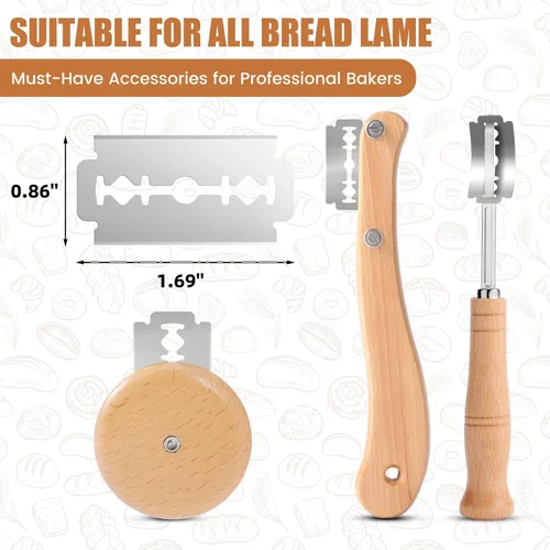 Vista 2 de CUNSENR Recambio de Cuchillas para Greñadora de Pan – Cuchillas de Acero Inoxidable para Arte Perfecto en el Pan, Adecuadas para Rebanar y Hacer